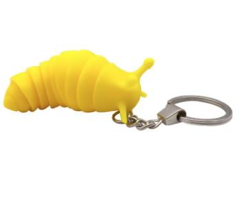 Yellow Caterpillar Keyring