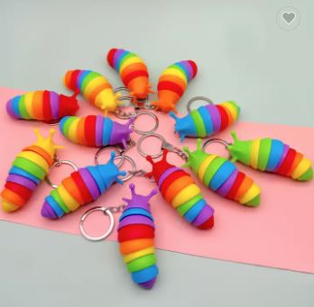 Rainbow Caterpillar Keyring