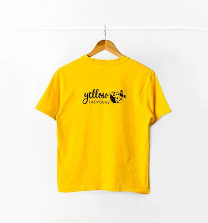 Adult T-Shirt Yellow Ladybugs