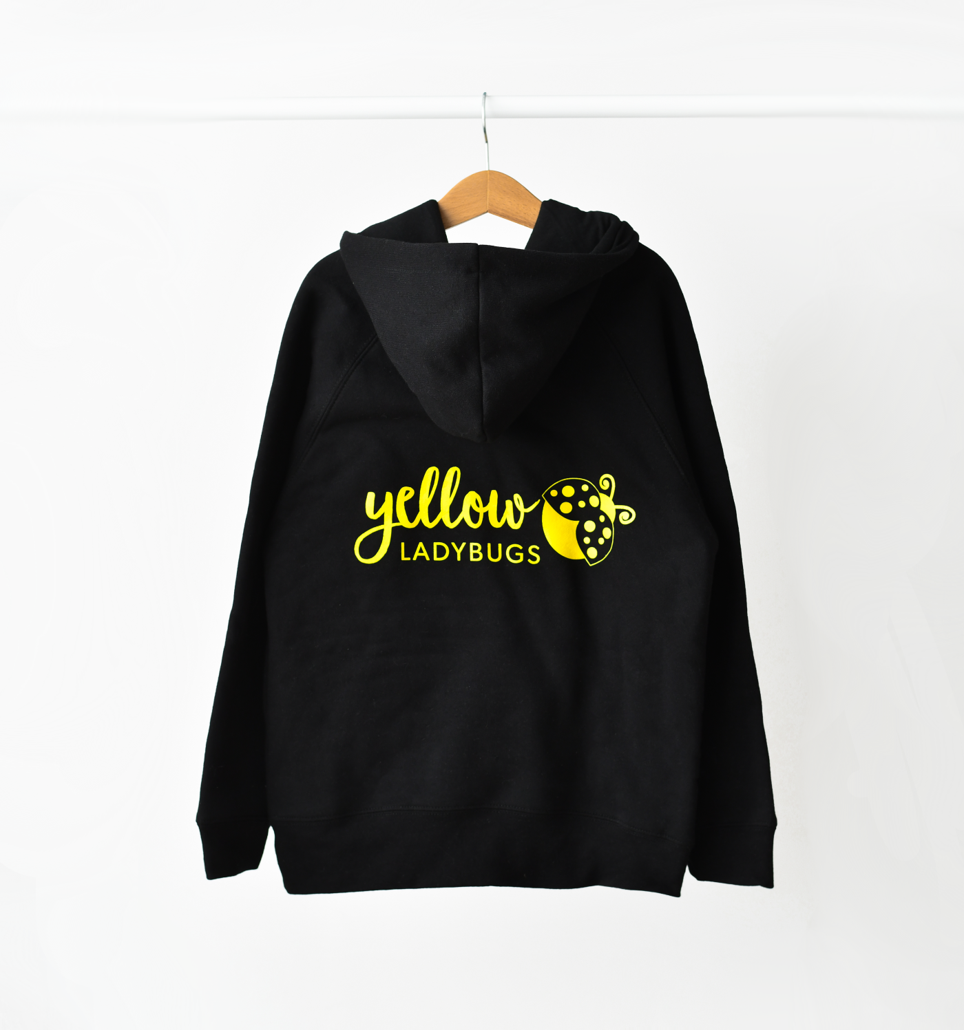 Kids Yellow Ladybugs Zip Up Branded Hoodie